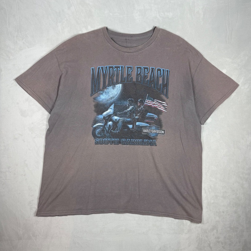 Y2K Mens Harley Davidson Myrtle Beach South Carolina‎ Biker Graphic T-Shirt 2XL